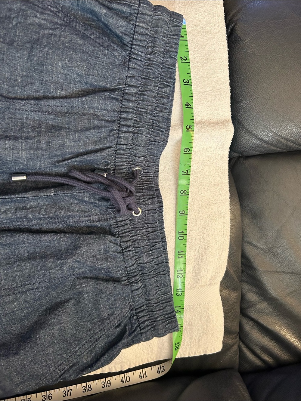 croft & barrow Navy Blue Wide-Leg Drawstring Linen-Blend Pants - Picture 5 of 8